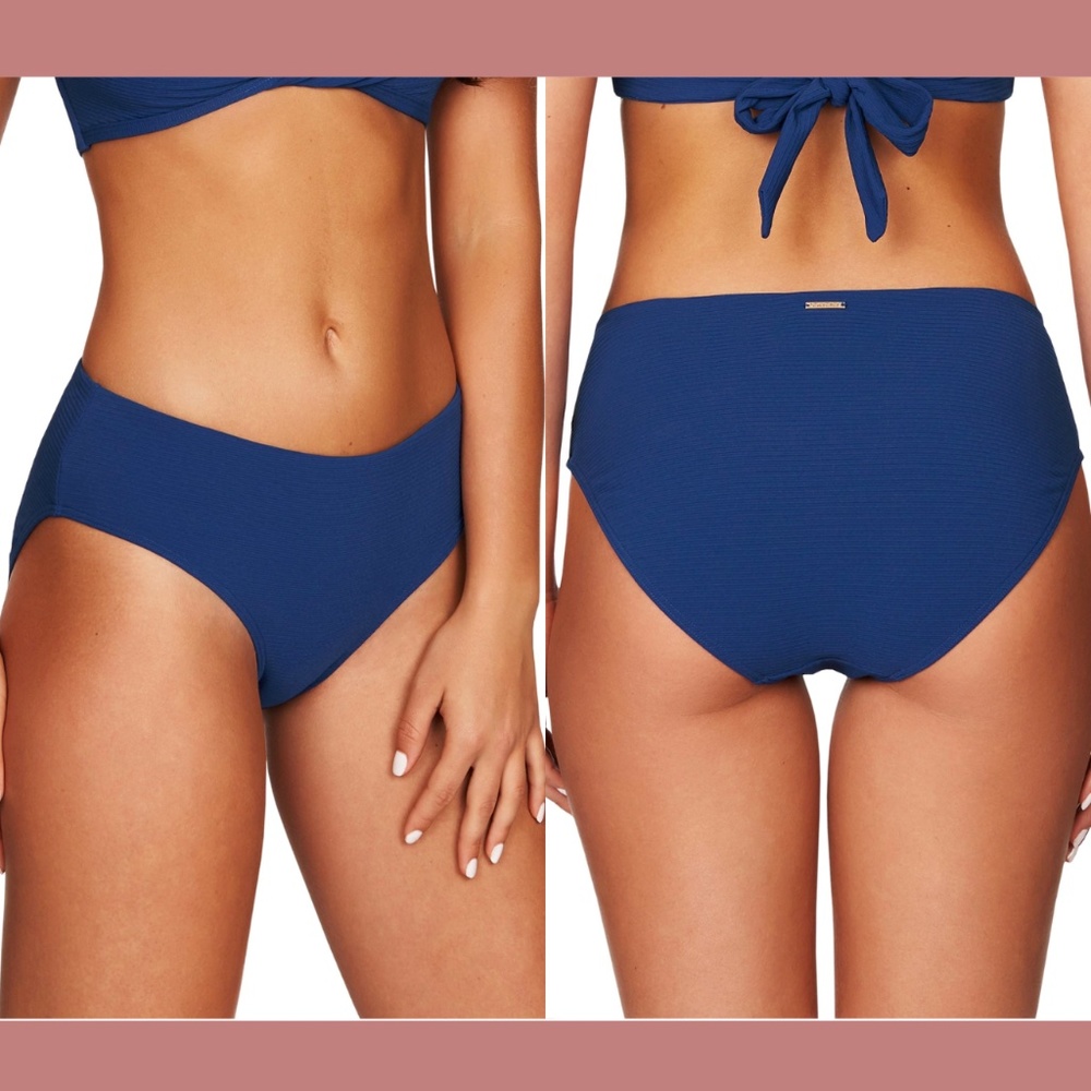 NEW Sea‎ Level Riviera Rib Mid Bikini Bottoms in Ocean Blue [SZ 10 US]